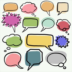 doodle freehand sketch drawing of word balloon collection.