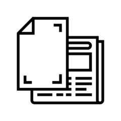 newsprint paper newspaper line icon vector. newsprint paper newspaper sign. isolated contour symbol black illustration