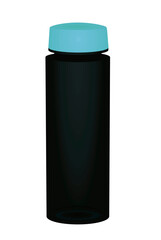 Blue plastic water bottle. vector