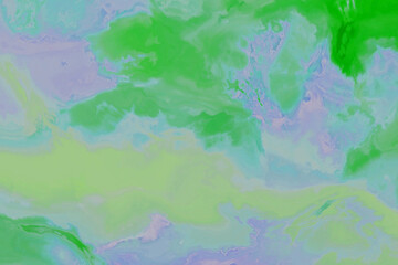 abstract surface dark green and pink acid ink stains colorful vibrant shining texture with grunge bright pastel effect.