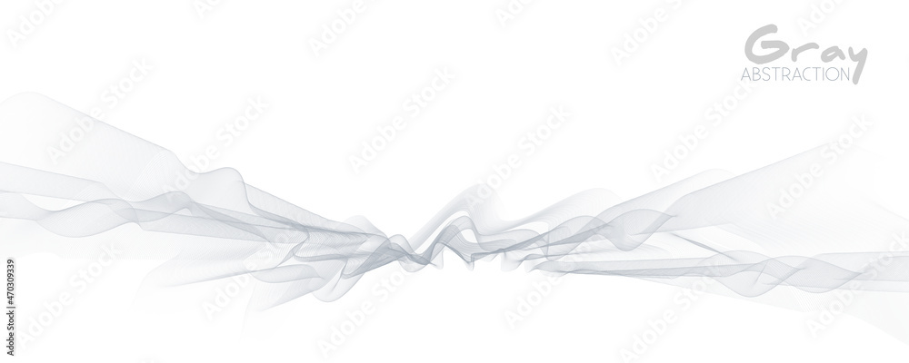 Fototapete minimal gray abstraction with thin undulate lines