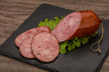 Smoked ham sausage with spices
