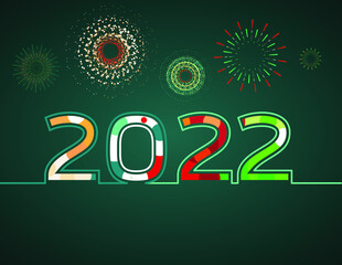 happy new year, colored 2022 numbers, design elements for new year decor, 2022 vector, trend color