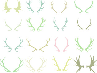 16 deer antlers different elements for decoration