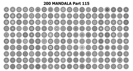 various mandala collections 200 Ethnic Mandala line pattern set Doodles freehand
