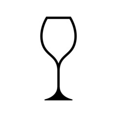 wine glass flat vector logo icon 