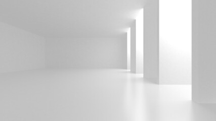 Illuminated corridor interior design. Empty Room Interior Background