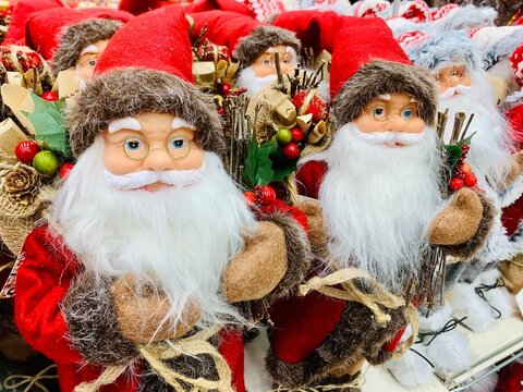 big old vintage Santa Claus in the supermarket