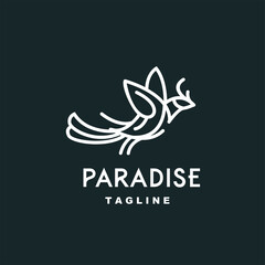 vector bird paradise monoline simple logo Perfect for any brand and company