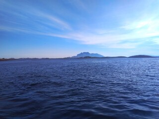 Fototapeta premium View from the boat to the sea in Norway