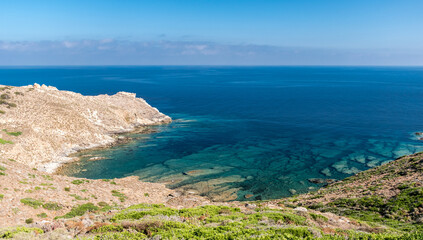 The coastline of Asinara island (Sardinia, Italy)