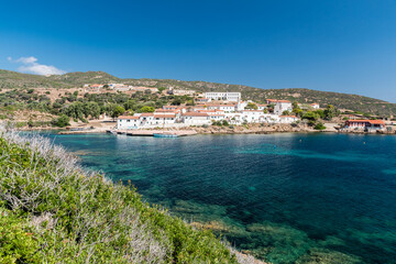 Fototapeta na wymiar Cala d'Oliva, small town in the Asinara island (Sardinia, Italy)