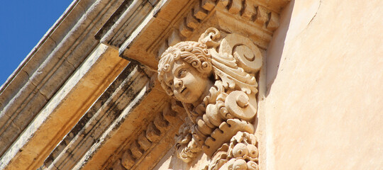 Noto (Sicile - Italie) - Palazzo Nicolaci (détail)	