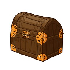 Treasure chest vector illustration isolated on white background