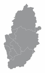 Fototapeta premium Nottinghamshire county administrative map