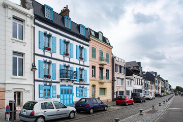 Fototapeta na wymiar Architecture of old houses in the town of Saint Valéry-sur-Somme in France