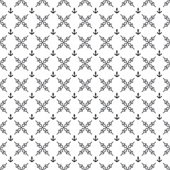 Vector seamless anchor pattern EPS. Modern stylish texture SVG. Geometric striped ornament. Monochrome linear braids. Black and White anchor Pattern