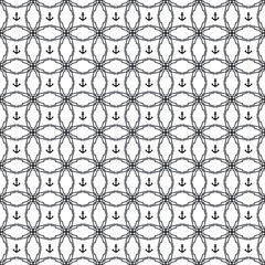 Vector seamless anchor pattern EPS. Modern stylish texture SVG. Geometric striped ornament. Monochrome linear braids. Black and White anchor Pattern
