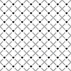 Vector seamless heart pattern EPS. Modern stylish texture SVG. Geometric striped ornament. Monochrome linear braids. Black and White love Pattern