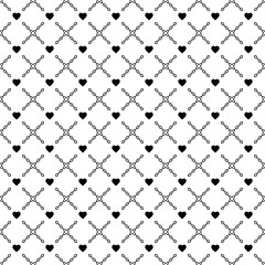 Vector seamless heart pattern EPS. Modern stylish texture SVG. Geometric striped ornament. Monochrome linear braids. Black and White love Pattern