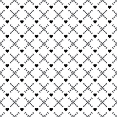 Vector seamless heart pattern EPS. Modern stylish texture SVG. Geometric striped ornament. Monochrome linear braids. Black and White love Pattern