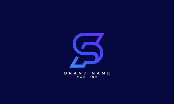 SP, PS, Abstract initial monogram letter alphabet logo design