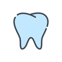 Tooth and Dental care color line icon. Dentistry and Stomotalogy vector outline colorful sign.