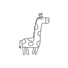  giraffe simple outline drawing  vector illustration   