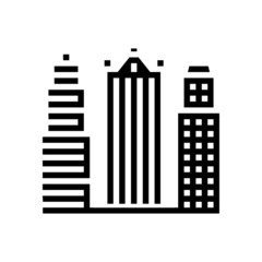 skyscraper business center building glyph icon vector. skyscraper business center building sign. isolated contour symbol black illustration