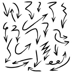 black brush made set of arrows