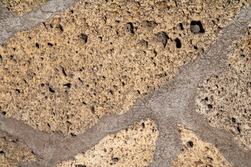 Cracked and abstract grunge texture. Aged material surface backdrop. Weathered effect pattern. Old and dirty background.