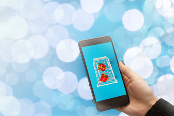 online shopping,cart with gifts,buying gifts in online stores,moke up with place for text