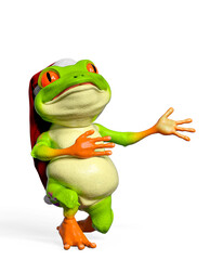 santa frog cartoon is proposing