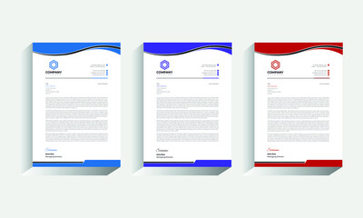 Business style letter head templates for your project design, Vector illustration.