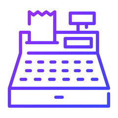 cash register outline icon, business and finance icon.