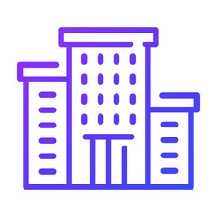 business building outline icon, business and finance icon.