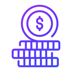 coins outline icon, business and finance icon.