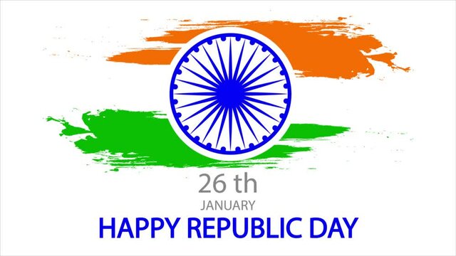 Republic day india 26 january design banner, art video illustration.