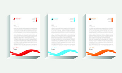 Abstract Letterhead Design Modern Business Letterhead Design Template - vector