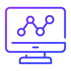 online analysis outline icon, business and finance icon.