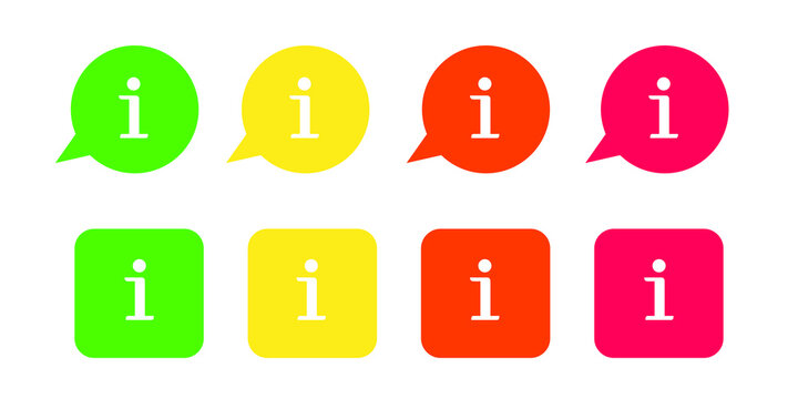 Information bubble speech notice vector icon, flat info help sign mark isolated
