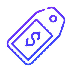 price tag outline icon, business and finance icon.