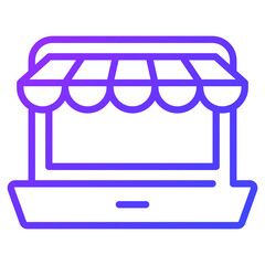 online store outline icon, business and finance icon.