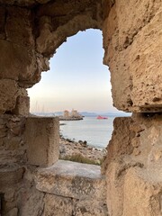 view of the sea from the castle