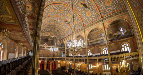 Inside of the synagogue Choral Temple, Bucharest, Romania