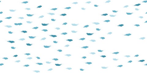 Seamless Wave Pattern, Hand drawn cute water vector background. Watercolor sea brush smears, baby paint lines design