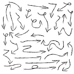 hand drawn arrows set hand drawn brush