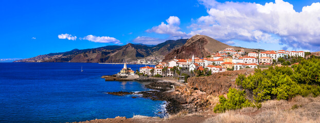 Madeira island scenery, Ponta das Gaivotas , picturesque viewpoint Quinta do Lorde in eastern part...