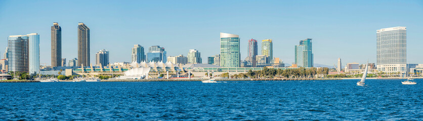 Cityscape of Coronado in San Diego, California with skyscraper buildings