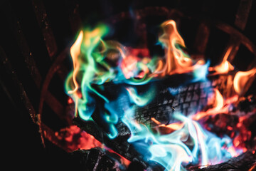 Fire colored with magic powder